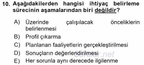 Sağlık Hizmetlerinde Araştırma Ve Değerlendirme 2017 - 2018 Ara Sınavı 10.Soru