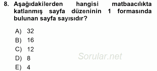 Halkla İlişkiler Uygulama Teknikleri 2016 - 2017 Ara Sınavı 8.Soru