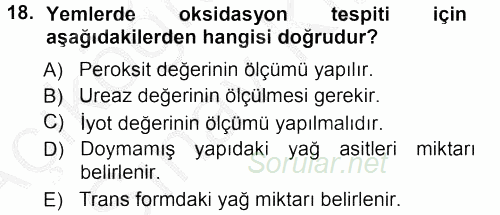 Temel Yem Bilgisi ve Hayvan Besleme 2012 - 2013 Ara Sınavı 18.Soru