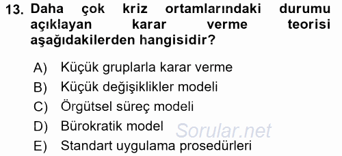 Uluslararası İlişkiler Kuramları 1 2016 - 2017 Dönem Sonu Sınavı 13.Soru