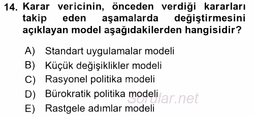 Uluslararası İlişkiler Kuramları 1 2016 - 2017 Dönem Sonu Sınavı 14.Soru