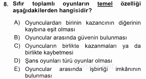 Uluslararası İlişkiler Kuramları 1 2016 - 2017 Dönem Sonu Sınavı 8.Soru