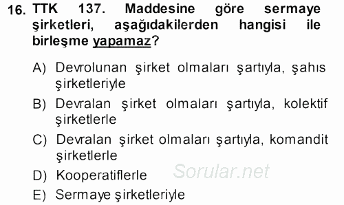 Proje Analizi ve Değerlendirme 2013 - 2014 Ara Sınavı 16.Soru