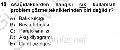 Çağrı Merkezinde Hizmet 2014 - 2015 Dönem Sonu Sınavı 18.Soru