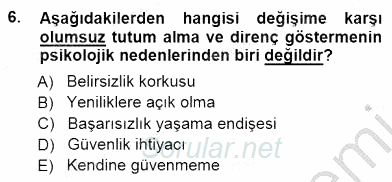 Çağrı Merkezinde Hizmet 2014 - 2015 Dönem Sonu Sınavı 6.Soru