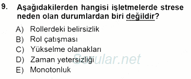 Çağrı Merkezinde Hizmet 2014 - 2015 Dönem Sonu Sınavı 9.Soru