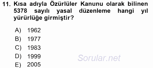 Sosyal Sorunlar 2015 - 2016 Dönem Sonu Sınavı 11.Soru