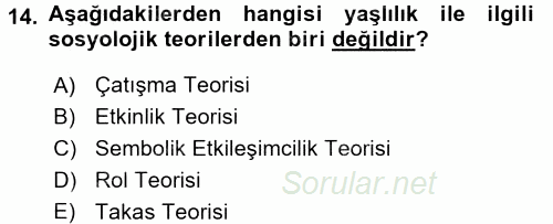 Sosyal Sorunlar 2015 - 2016 Dönem Sonu Sınavı 14.Soru