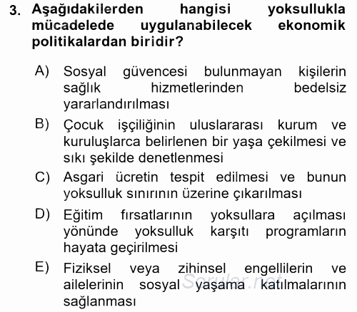 Sosyal Sorunlar 2015 - 2016 Dönem Sonu Sınavı 3.Soru