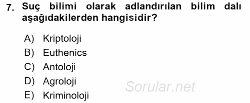 Sosyal Sorunlar 2015 - 2016 Dönem Sonu Sınavı 7.Soru