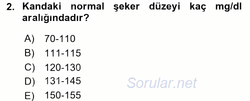 Temel Sağlık Hizmetleri 2015 - 2016 Dönem Sonu Sınavı 2.Soru