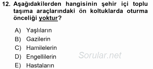 Sosyal Davranış ve Protokol 2017 - 2018 Ara Sınavı 12.Soru
