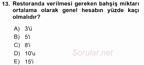 Sosyal Davranış ve Protokol 2017 - 2018 Ara Sınavı 13.Soru