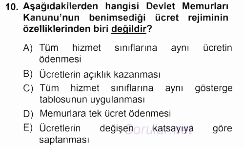 İdare Hukukuna Giriş 2012 - 2013 Ara Sınavı 10.Soru