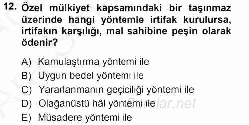 İdare Hukukuna Giriş 2012 - 2013 Ara Sınavı 12.Soru