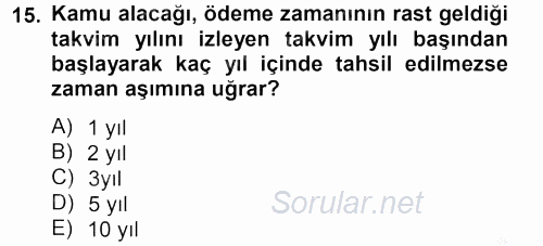 İdare Hukukuna Giriş 2012 - 2013 Ara Sınavı 15.Soru