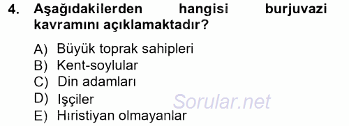 Siyasi Tarih 1 2012 - 2013 Ara Sınavı 4.Soru