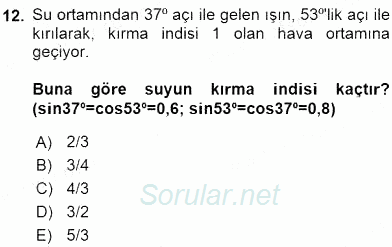 Teknolojinin Bilimsel İlkeleri 2 2015 - 2016 Dönem Sonu Sınavı 12.Soru