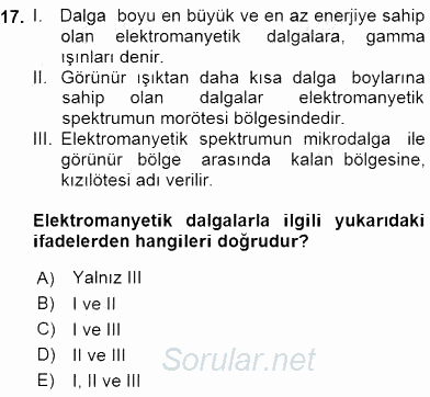 Teknolojinin Bilimsel İlkeleri 2 2015 - 2016 Dönem Sonu Sınavı 17.Soru