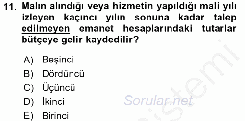 Yerel Yönetimler 2016 - 2017 Ara Sınavı 11.Soru