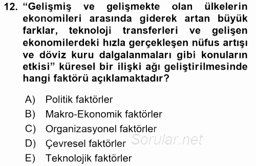 Kurumsal Sosyal Sorumluluk 2015 - 2016 Dönem Sonu Sınavı 12.Soru