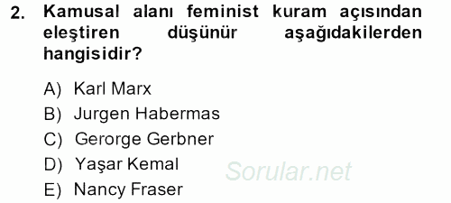 Medya Siyaset Kültür 2013 - 2014 Dönem Sonu Sınavı 2.Soru