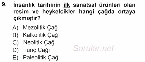Uygarlık Tarihi 1 2012 - 2013 Ara Sınavı 9.Soru