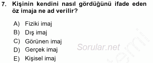 Giysi Seçimi 2015 - 2016 Ara Sınavı 7.Soru