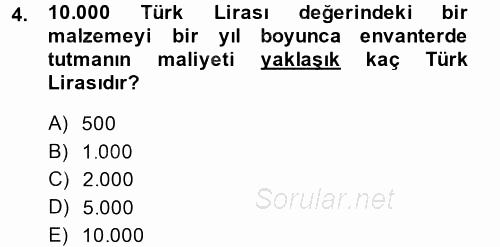 Uluslararası Lojistik 2013 - 2014 Dönem Sonu Sınavı 4.Soru