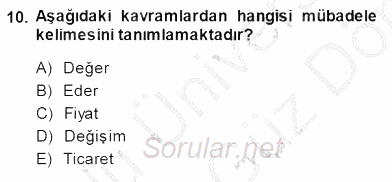 Spor Pazarlaması 2013 - 2014 Dönem Sonu Sınavı 10.Soru