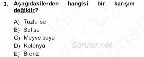 Okulöncesinde Fen Eğitimi 2013 - 2014 Dönem Sonu Sınavı 3.Soru
