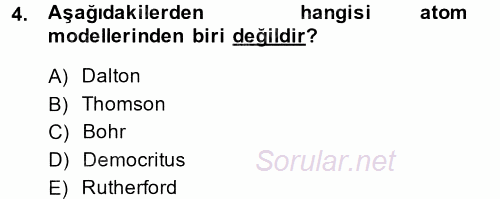 Okulöncesinde Fen Eğitimi 2013 - 2014 Dönem Sonu Sınavı 4.Soru