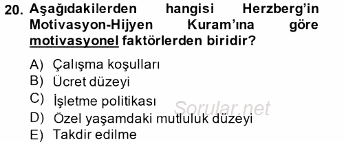 Etkili İletişim Teknikleri 2014 - 2015 Tek Ders Sınavı 20.Soru