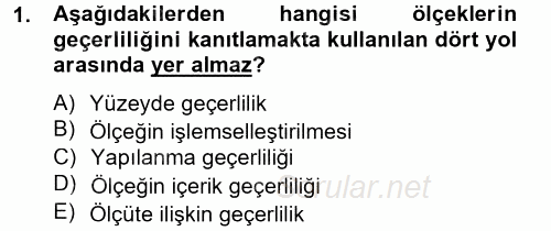 Uluslararası İlişkilerde Araştırma Yöntemleri 2014 - 2015 Tek Ders Sınavı 1.Soru