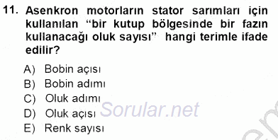 Elektrik Makinaları 2012 - 2013 Ara Sınavı 11.Soru