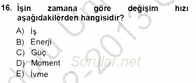 Elektrik Makinaları 2012 - 2013 Ara Sınavı 16.Soru