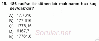 Elektrik Makinaları 2012 - 2013 Ara Sınavı 18.Soru