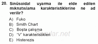 Elektrik Makinaları 2012 - 2013 Ara Sınavı 20.Soru