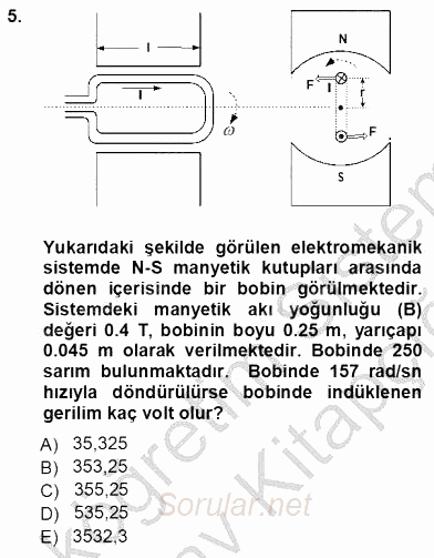 Elektrik Makinaları 2012 - 2013 Ara Sınavı 5.Soru