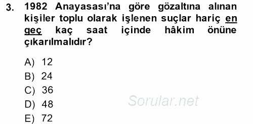 İnsan Hakları Ve Kamu Özgürlükleri 2014 - 2015 Dönem Sonu Sınavı 3.Soru