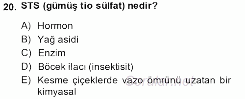 Bahçe Tarımı 2 2013 - 2014 Dönem Sonu Sınavı 20.Soru