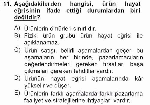 Lojistik Yönetimi 2012 - 2013 Dönem Sonu Sınavı 11.Soru