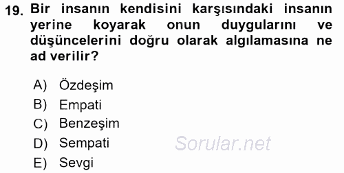 Halkla İlişkiler Ve İletişim 2015 - 2016 Tek Ders Sınavı 19.Soru