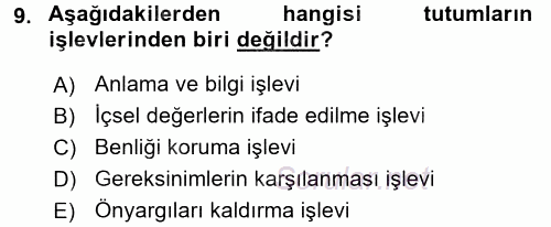 Halkla İlişkiler Ve İletişim 2015 - 2016 Tek Ders Sınavı 9.Soru