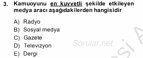 Diş Politika Analizi 2014 - 2015 Dönem Sonu Sınavı 3.Soru