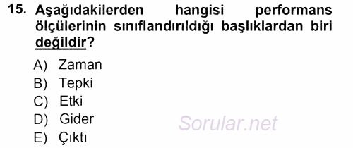 Performans ve Kariyer Yönetimi 2012 - 2013 Ara Sınavı 15.Soru