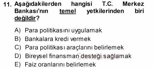Bankalarda Kredi Yönetimi 2014 - 2015 Ara Sınavı 11.Soru