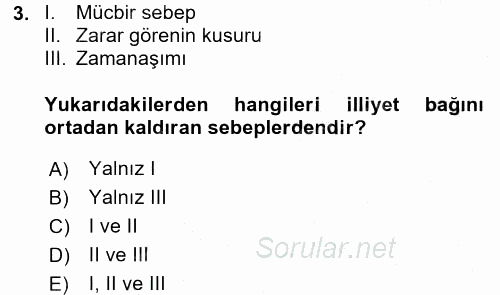 İş Sağlığı ve Güvenliği 2016 - 2017 3 Ders Sınavı 3.Soru