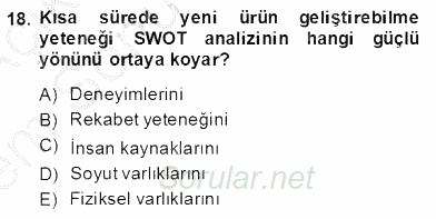 Marka İletişiminde Analiz ve Araştırma 2 2013 - 2014 Dönem Sonu Sınavı 18.Soru