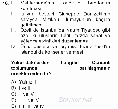 Kültür Sosyolojisi 2013 - 2014 Dönem Sonu Sınavı 16.Soru